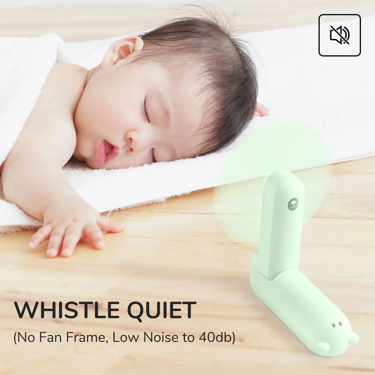 Portable Fan, Foldable Pocket Fan with 4500 Mah Battery, Flashlight, 3 Speeds for Travel