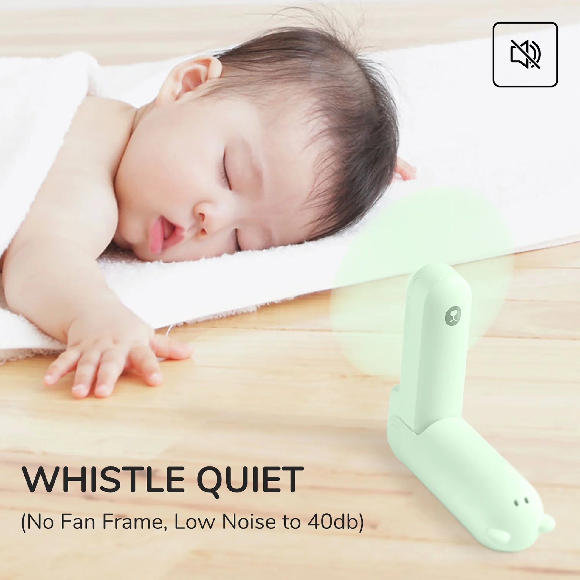 Portable Fan, Foldable Pocket Fan with 4500 Mah Battery, Flashlight, 3 Speeds for Travel